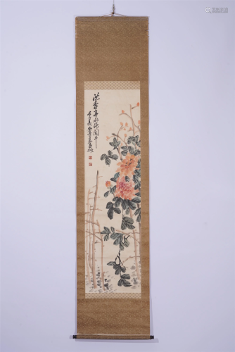 A CHINESE PAINTING OF FLORAL