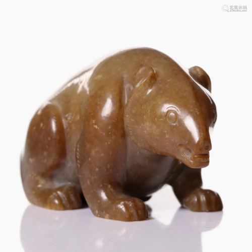 A Chinese jade carved bear.