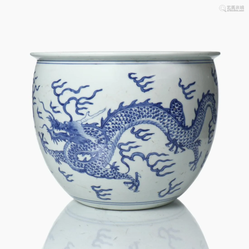 A Chinese blue and white porcelain jar.