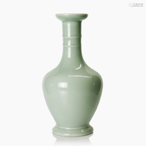 A Chinese porcelain celadon glazed vase.