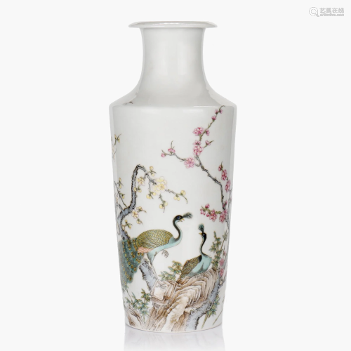 A Chinese porcelain famille rose vase.