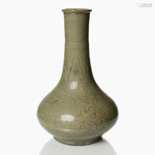 A Chinese celadon glazed porcelain vase.
