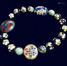 Cloisonne Bracelet, Estate Jewelry