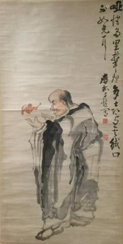 Chinese ink on Paper Scrolled Hanging Painting
