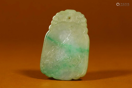 Qing Dynasty - Jadeite 'Floral' Plaque