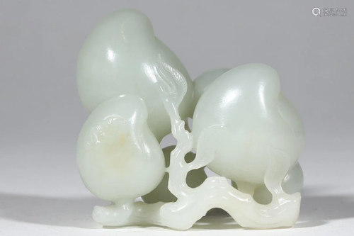 Qing Dynasty - White Jade Fushou Hand Pieces