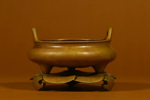 Copper Three Legged Incense Burner with Handle