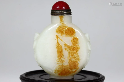 Qing Dynasty - White Jade Snuff Bottle