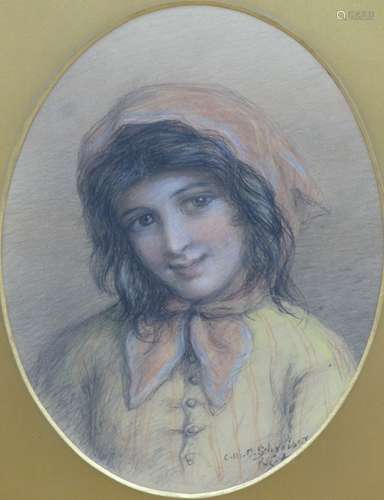 Charlotte Mount Brock Schreiber, R.C.A, (1834-1922), pastel,...