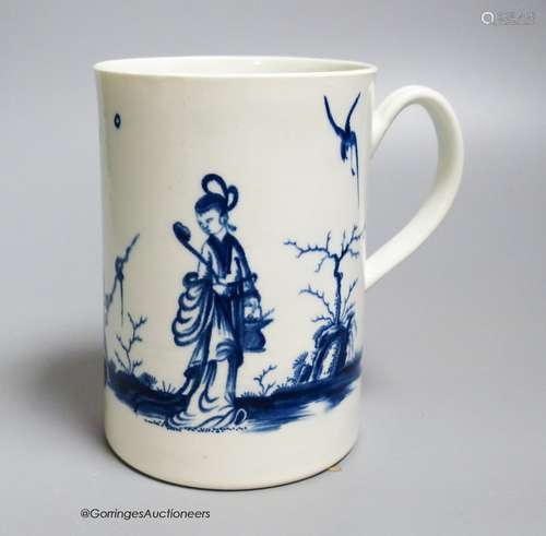 A Worcester 'Walk in the garden' pattern cylinder mug, paint...