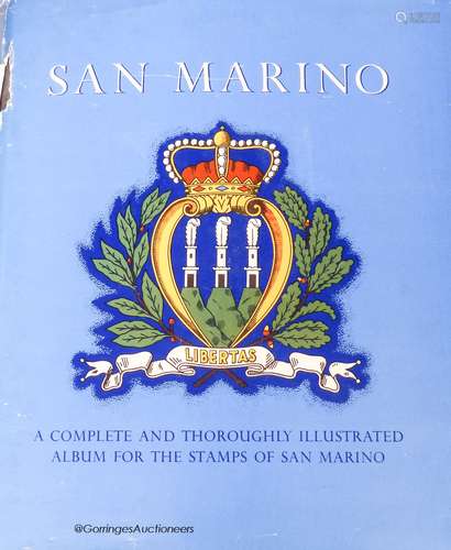 San Marino stamps, in printed album from 1877– 1960s, mint a...