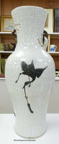 A massive Chinese crackle glaze vase, early 20th century, wi...