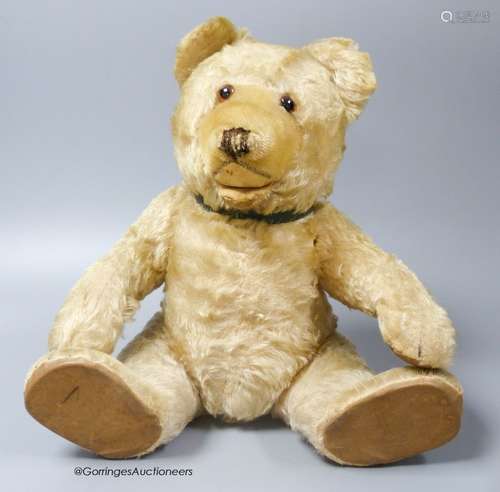 A rare Steiff teddy bear in good condition, thick blonde moh...