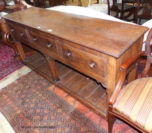 An 18th century style oak pot board dresser base. W-180, D-5...