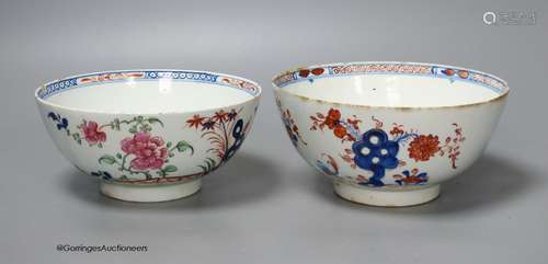 Lowestoft bowl painted in Redgrave style with Two Birds patt...