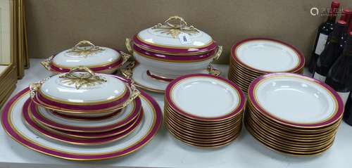 A large Grainger's Worcester dinner service, including a sou...