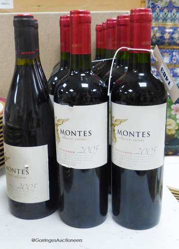 Ten bottles of Montes Cabernet Sauvignon 2005 and two bottle...