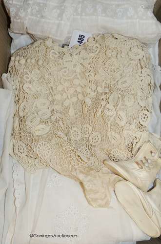 An Ayrshire christening gown, an Irish crochet lady's blouse...