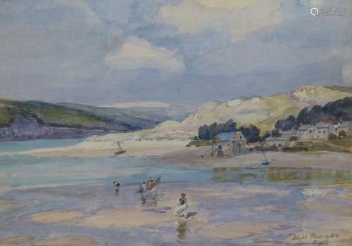 Alice Fanner, watercolour, The Estuary, Near Padstow, signed...