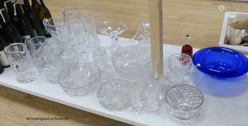 A quantity of cut crystal wares