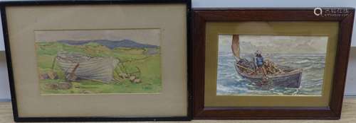 G. Eliot, watercolour, The Lobster Pot, signed lower left 12...