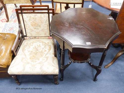 A late Victorian mahogany occasional table and similar nursi...