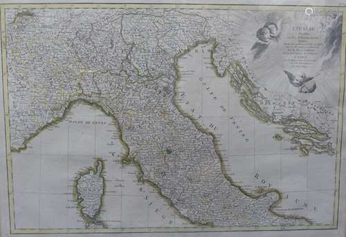 Rizzi Zannoni, 18th century coloured map engraving, North It...