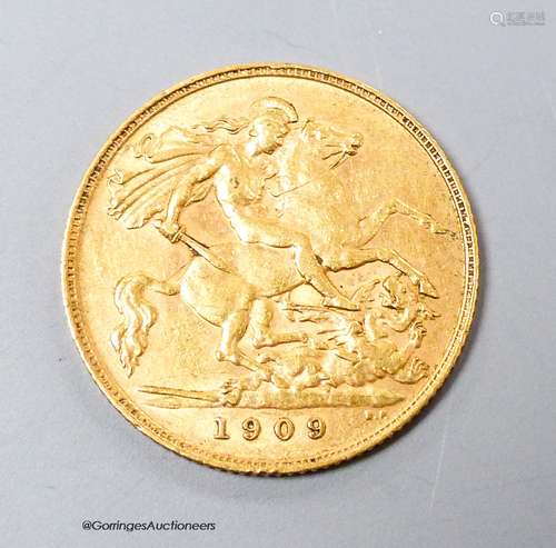 An Edward VII gold half sovereign 1909