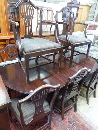 A set of eight Hepplewhite style mahogany dining chairs. (tw...