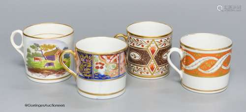 Four Regency Coalport coffee cans