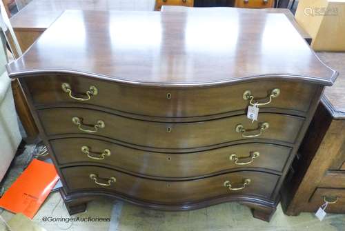 A reproduction George III Kittinger furniture serpentine mah...