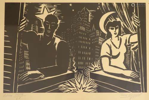 Frans Masereel (1889-1972), woodcut, 'Voisins', signed and d...