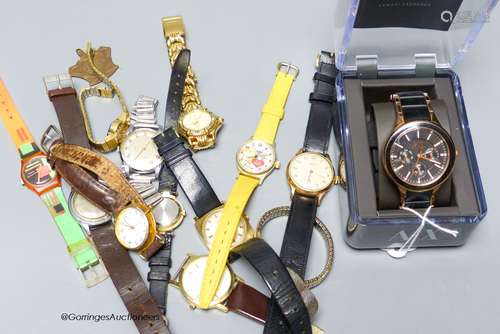 A small collection of mainly modern wrist watches including ...