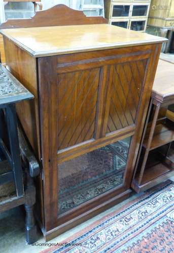 A late Victorian mahogany music cabinet, width 64cm, depth 4...