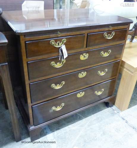 A modern Kittinger furniture George III style mahogany chest...