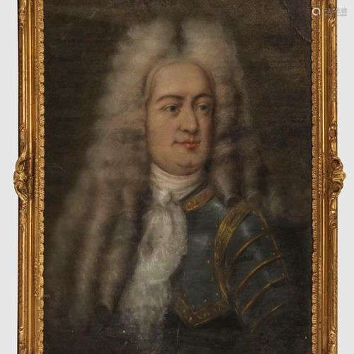 Ecole XVIIIe s Portrait d'homme en armure, pastel sur papier...