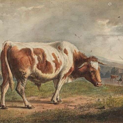 Jean-Daniel Huber (1754-1845) Vache, mine de plomb sur papie...