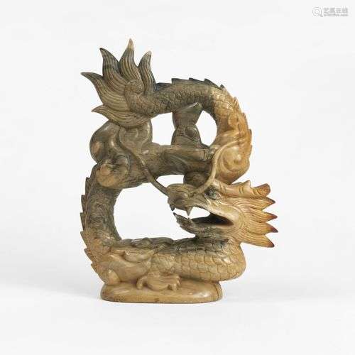 Dragon, Chine, XXe s Néphrite, H 22,5 cm