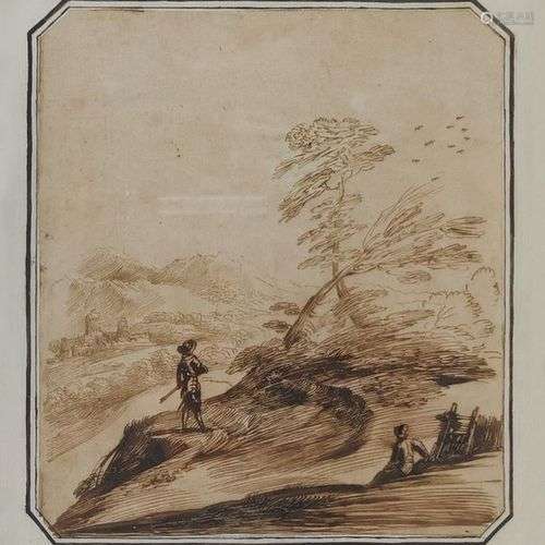 Anciennement attribué à Sebastiano Ricci (1659-1734) Paysage...