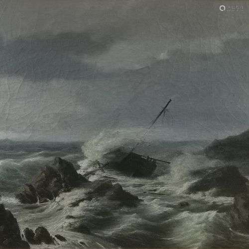 Attribué à Christian Cornelis Kannemans (1812-1874) Navire d...