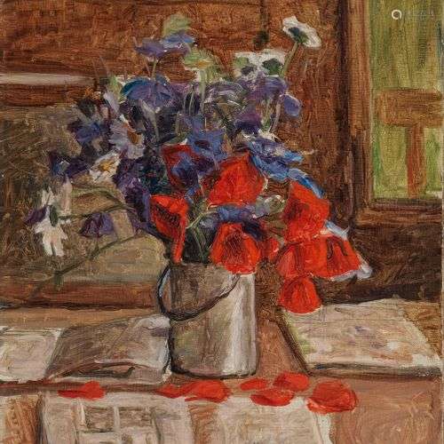 Paul Auguste Perrelet (1870-1965) Pot de fleurs, huile sur t...