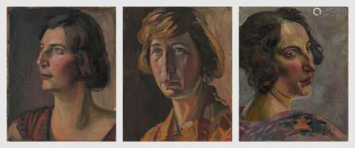 Attribué à Pierre-Eugène Vibert (1875-1937) Trois portraits ...