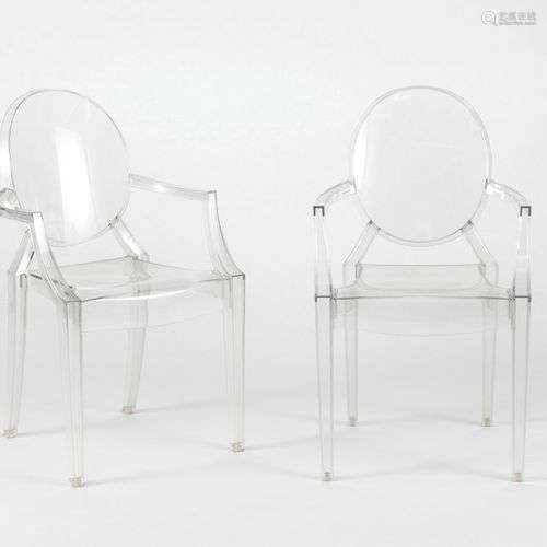 Paire de fauteuil Louis Ghost par Philippe Starck (1949) pou...