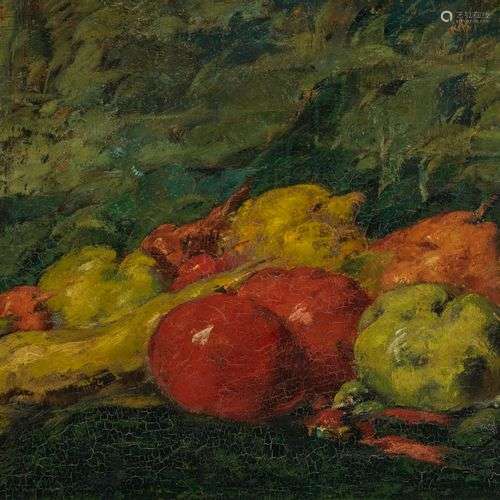 Alfred Verhaeren (1849-1924) Nature morte, huile sur panneau...