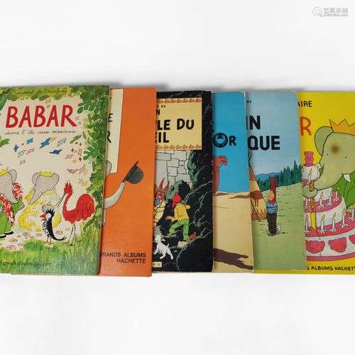 Ensemble de 6 volumes de Tintin et Babar Trois aventures de ...