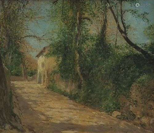 Victor Chavet (1822-1906) Chemin de campagne, huile sur pann...