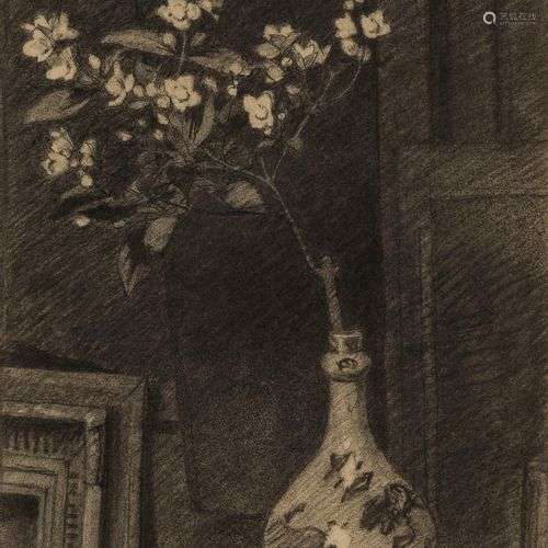 Samuel Mützner (1884-1959) Vase à la branche de cerisier, si...