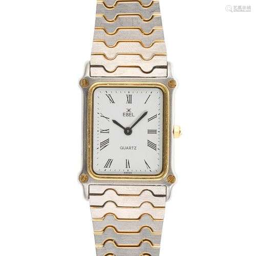 Ebel, montre-bracelet rectangulaire à quartz Cadran blanc, a...