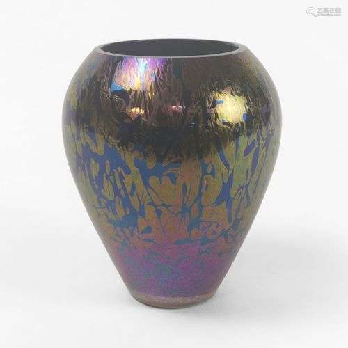 Vase, Royal Brierley Studio Verre irisé, H 15 cm