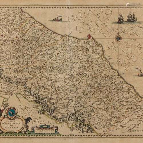 Carte de la région des Marches, Italie, circa 1662 Gravure, ...